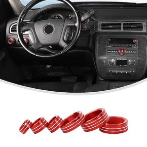 Linskip Dashboard Control Covers Compatible with 2007 2008 2009 2010 2011 2012 2013 Chevrolet Silverado 1500 & Chevy Avalanche & Tahoe, Switch Knob Covers, Interior Accessories(Silver)