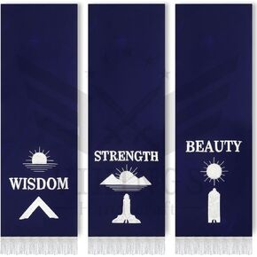 Masonic Blue Lodge Velvet Pedestal Covers - Set of 3 Pcs - Silver | Handmade Embroidered Masonic Regalia for Freemasons