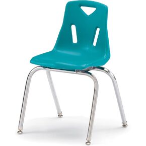 Jonti-Craft Berries 8148JC1004 Stacking Chair with Chrome-Plated Legs, 18" Height, Purple, Black