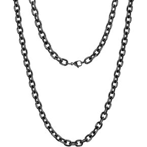 Stainless Steel Cable Chain Necklace for Men Women, Real Gold/Black Plated Mens Chain Rolo Chains, 3/5/8/10/13MM width, 18, 20, 22, 24, 26, 28, 30 Inch Jewelry Gift