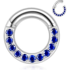 Surgical Steel 6G Septum Ring : Large 6 Gauge CZ Septum Piercing Jewelry Thick Septum Rings | Tunnel Plug Ear Stretching | 6G Earrings for Women Men Hypoallergenic
