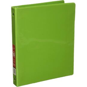 BAZIC 1" Lime Green 3-Ring View Binder w/ 2-Pockets, Case of 12 (4124-12)