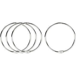 uxcell Nickel Plated Steel Loose Leaf Binder Rings, 2.2 Inches Paper Key Rings for Flash Cards Index Card Rings, 4 Pcs Keychain Book Ring for Home Office Crafts Keys Attachment, Silver