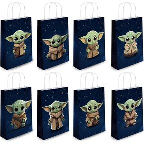 pepdhuk 24 Pcs baby yoda Theme Birthday Party Mandalorian Decorations Gift Bags for yoda Goodie Bags Party Supplies (24)