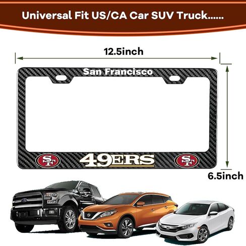 Carbon Fiber License Plate Frame,License Plate Frames(Pack of 2) Premium Metal Resists Rust and Corrosion,Ideal Gift for Sports Lover. (Black 03) in Saudi Arabia