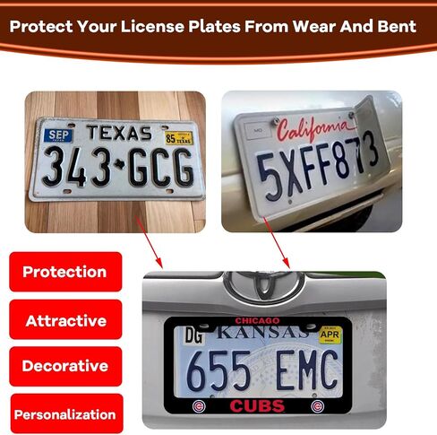 Carbon Fiber License Plate Frame,License Plate Frames(Pack of 2) Premium Metal Resists Rust and Corrosion,Ideal Gift for Sports Lover. (Black 03) in Saudi Arabia