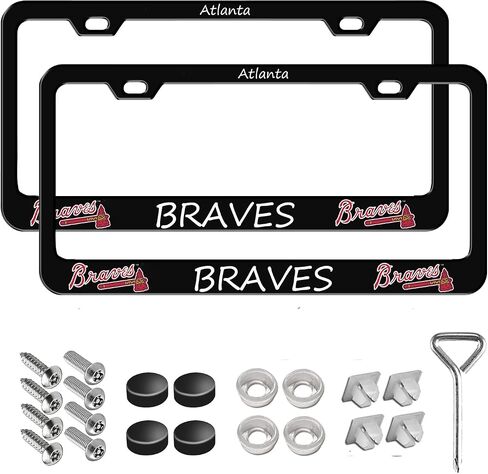 Carbon Fiber License Plate Frame,License Plate Frames(Pack of 2) Premium Metal Resists Rust and Corrosion,Ideal Gift for Sports Lover. (Black 03) in Saudi Arabia