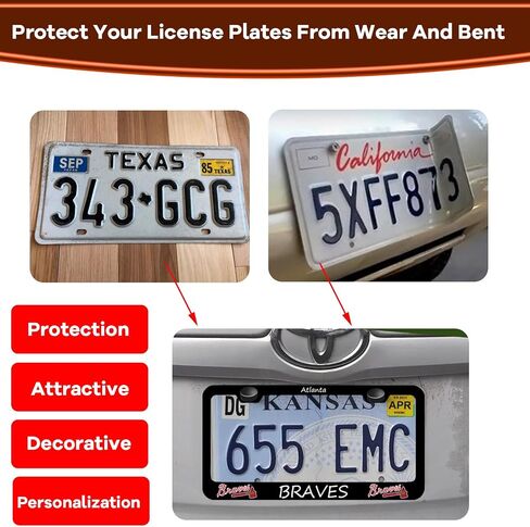 Carbon Fiber License Plate Frame,License Plate Frames(Pack of 2) Premium Metal Resists Rust and Corrosion,Ideal Gift for Sports Lover. (Black 03) in Saudi Arabia