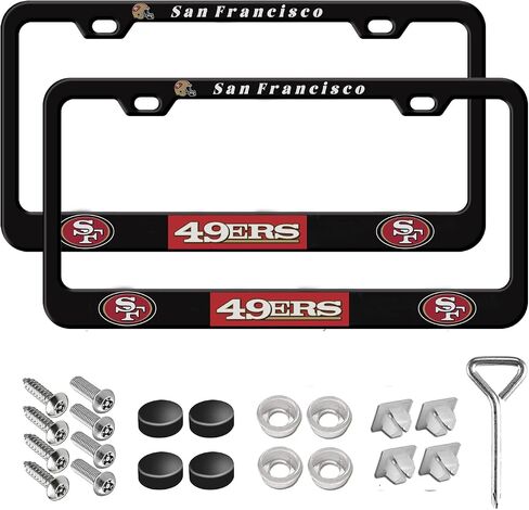 Carbon Fiber License Plate Frame,License Plate Frames(Pack of 2) Premium Metal Resists Rust and Corrosion,Ideal Gift for Sports Lover. (Black 03) in Saudi Arabia