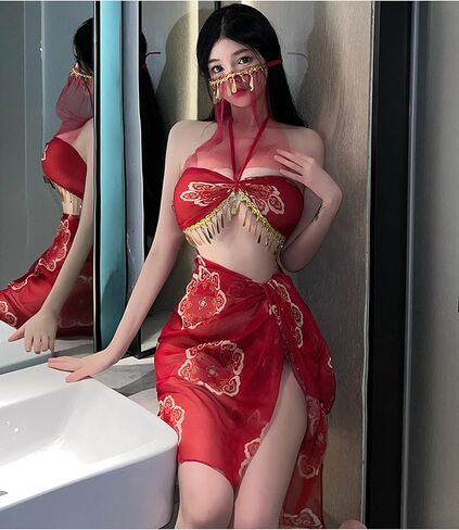 ملابس داخلية نسائية من SINMIUANIME ملابس تنكرية أنيمي كلاسيكية مطرزة من Hanfu بدلة لعب الأدوار الآسيوية أزياء فستان شيونغسام in Saudi Arabia