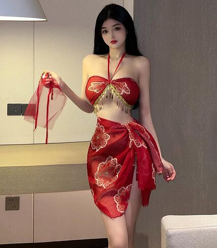 ملابس داخلية نسائية من SINMIUANIME ملابس تنكرية أنيمي كلاسيكية مطرزة من Hanfu بدلة لعب الأدوار الآسيوية أزياء فستان شيونغسام in Saudi Arabia