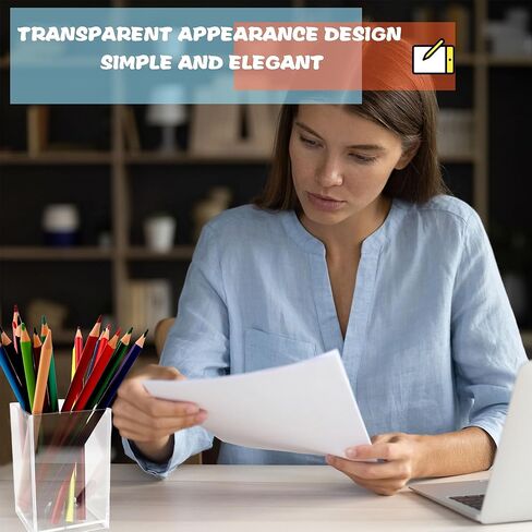 24 حزمة منظم قلم رصاص سطح المكتب حامل قلم رصاص أكريليك شفاف حامل قلم حامل فرشاة ماكياج حامل قلم رصاص أكريليك كوب قرطاسية منظم مكتب ملحق لمستلزمات المنزل والمدرسة المكتبية in Kuwait