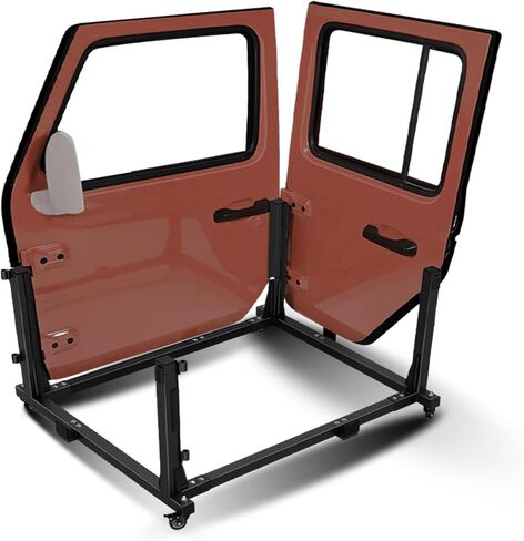 رف تخزين شماعات الباب من KUAFU متوافق مع 1987-2024 Jeep Wrangler JK/JKU/JL/TJ/YJ/JLU & Gladiator JT عربة حامل باب السيارة المتحركة in Saudi Arabia