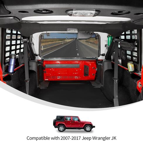 لوحات MOLLE للنافذة الخلفية الصلبة من Linskip متوافقة مع 1997-2006 Jeep Wrangler TJ، رفوف تخزين جانبية لسيارة Jeep TJ 2Door، منظم أدوات حامل البضائع لملحقات Jeep TJ (زوج، أسود) in Saudi Arabia