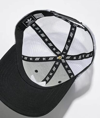قبعة سائق الشاحنة Precurve Snapback من adidas Originals، أسود/أبيض in Saudi Arabia