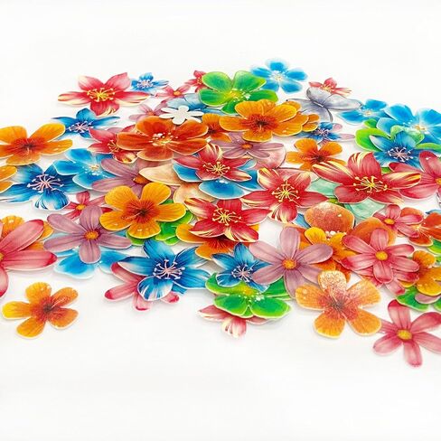 81PCS Edible Wafer Paper Flowers Cake Topper Butterflies Cupcake Toppers for Wedding Themed Birthday Party CGHCEAI Cake Decorations Mixed Size & Colour in Saudi Arabia