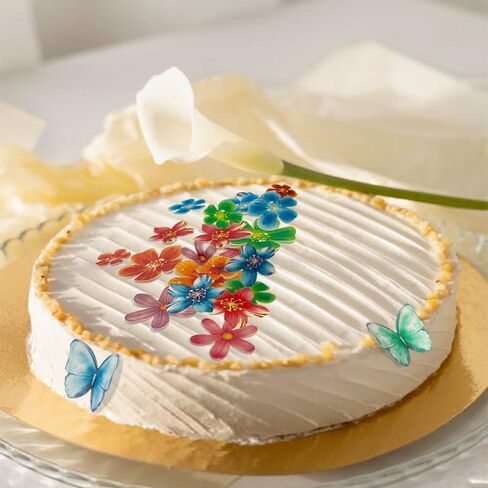 81PCS Edible Wafer Paper Flowers Cake Topper Butterflies Cupcake Toppers for Wedding Themed Birthday Party CGHCEAI Cake Decorations Mixed Size & Colour in Saudi Arabia