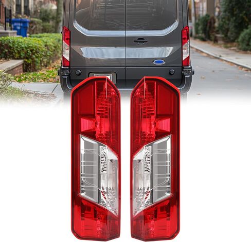 HECASA LH Tail Light Assembly Compatible with 2015-2022 Ford Transit 150 250 350 350HD Replacement for CK4Z-13405-G FO2800242C Rear Taillights Tail Lamp Red Lens+Clear Lens Driver Side in Saudi Arabia