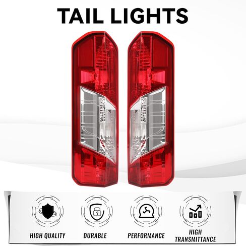 HECASA LH Tail Light Assembly Compatible with 2015-2022 Ford Transit 150 250 350 350HD Replacement for CK4Z-13405-G FO2800242C Rear Taillights Tail Lamp Red Lens+Clear Lens Driver Side in Saudi Arabia