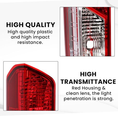HECASA LH Tail Light Assembly Compatible with 2015-2022 Ford Transit 150 250 350 350HD Replacement for CK4Z-13405-G FO2800242C Rear Taillights Tail Lamp Red Lens+Clear Lens Driver Side in Saudi Arabia