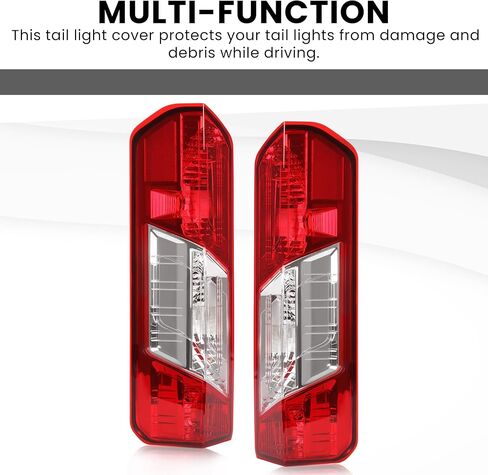 HECASA LH Tail Light Assembly Compatible with 2015-2022 Ford Transit 150 250 350 350HD Replacement for CK4Z-13405-G FO2800242C Rear Taillights Tail Lamp Red Lens+Clear Lens Driver Side in Saudi Arabia