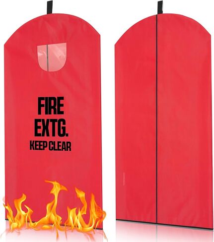 Amylove 2 Pcs Fire Extinguisher Cover Large Size 20-26lb Heavy Duty Thickened Fire Protective Sleeve from Scuffs and Scratches Accessories, 18"W x 35"L in Kuwait