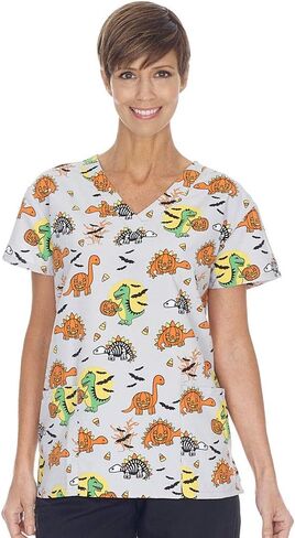 Women's Christmas Print Scrub Tops in Saudi Arabia