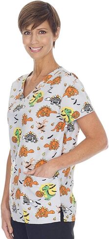 Women's Christmas Print Scrub Tops in Saudi Arabia