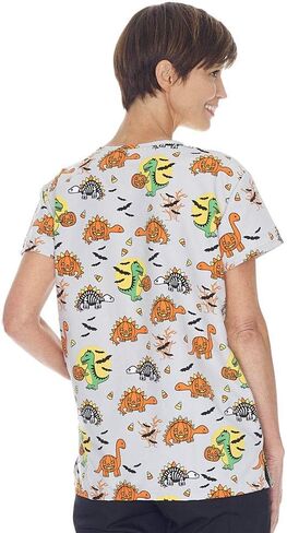 Women's Christmas Print Scrub Tops in Saudi Arabia