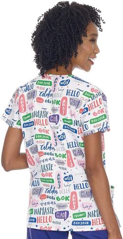 Women's Christmas Print Scrub Tops in Saudi Arabia