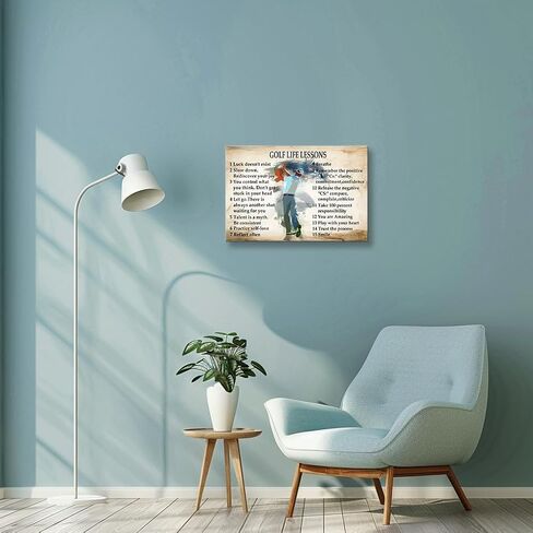 Wallpicss Vintage Golf Wall Art Framed Life Lessons Inspirational Quote Poster Golf Pictures Painting Artwork Motivational Art Prints 12x18 inches in Saudi Arabia