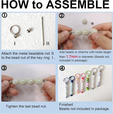Beadable Keychain Bars Beaded Keychains Bars for Beads Creative Cute Keychain for Woman Man in Saudi Arabia
