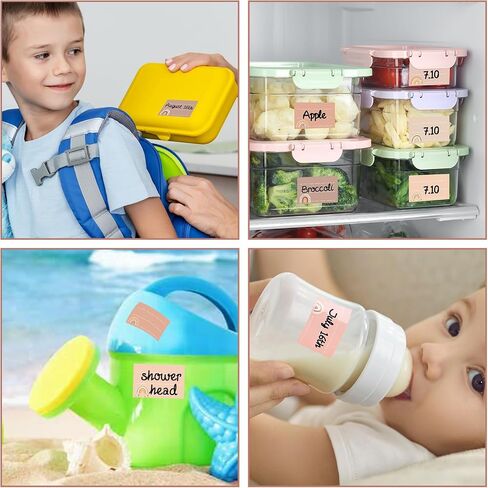 Whaline 400Pcs Baby Bottle Labels for Daycare Pastel Boho Rainbow Self-Laminating Name Labels Colorful Rainbow Waterproof Write-On Name Stickers Adhesive School Name Tags for Baby Daycare Supplies in Saudi Arabia