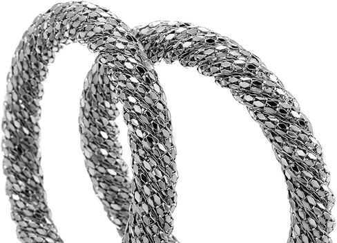 Ensoul 2.7" Inner Diameter Mesh Wire Twisted Metal Bracelets & Bangles Set for Women Luxury 2Pcs/Set in Saudi Arabia