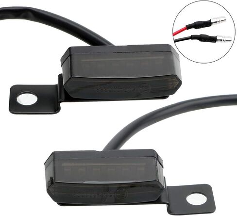 ANKIA 2PCS 12V Universal Motorcycle Mini Flowing LED Turn Signal Indicator Blinker Light Brake Clutch Lever Flasher For Harley Honda Suzuki Kawasaki Yamaha Cafe Racer Cruiser ATV Motocr (Black) in Kuwait