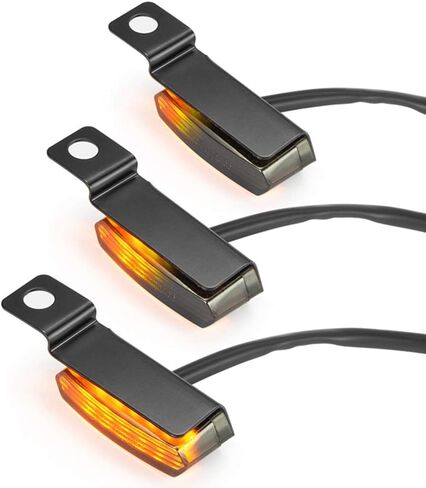 ANKIA 2PCS 12V Universal Motorcycle Mini Flowing LED Turn Signal Indicator Blinker Light Brake Clutch Lever Flasher For Harley Honda Suzuki Kawasaki Yamaha Cafe Racer Cruiser ATV Motocr (Black) in Kuwait