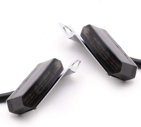 ANKIA 2PCS 12V Universal Motorcycle Mini Flowing LED Turn Signal Indicator Blinker Light Brake Clutch Lever Flasher For Harley Honda Suzuki Kawasaki Yamaha Cafe Racer Cruiser ATV Motocr (Black) in Kuwait