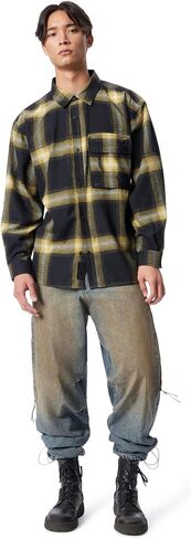 Men's Stargaze Long Sleeve Snap Front Oversized Shirt with Hidden Back Vent Standard in Kuwait