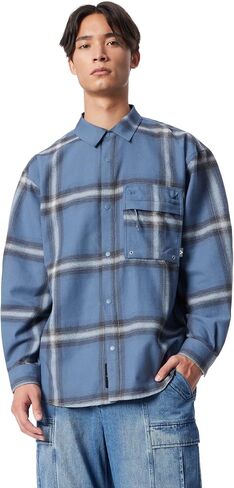 Men's Stargaze Long Sleeve Snap Front Oversized Shirt with Hidden Back Vent Standard in Kuwait
