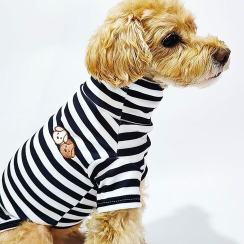 Turtleneck Dog Shirts for Large Dogs,Dog Striped T-Shirt Comfy Stretchy Shirt Dog Sweater Warm Costumes Pet Pullover Clothes for Big Dogs (XXX-Large, Brown Striped) in Saudi Arabia