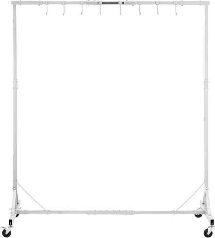 VEVOR Painting Rack, 5 ft-7 ft Adjustable Height, 66 lbs Capacity Automotive Paint Rack Stand, 8 Hooks Painting Drying Rack with 4 Swiveling Wheels, Auto Body Stand for Auto Repair Shops & Garage in Saudi Arabia