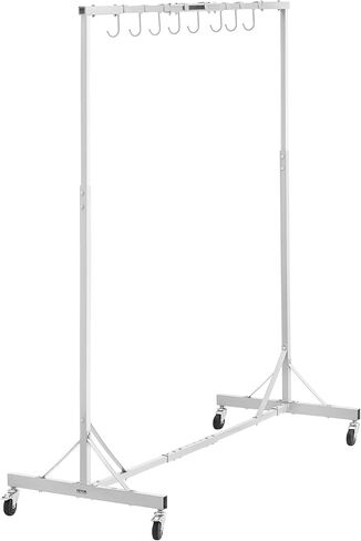 VEVOR Painting Rack, 5 ft-7 ft Adjustable Height, 66 lbs Capacity Automotive Paint Rack Stand, 8 Hooks Painting Drying Rack with 4 Swiveling Wheels, Auto Body Stand for Auto Repair Shops & Garage in Saudi Arabia