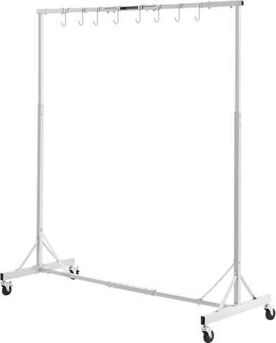 VEVOR Painting Rack, 5 ft-7 ft Adjustable Height, 66 lbs Capacity Automotive Paint Rack Stand, 8 Hooks Painting Drying Rack with 4 Swiveling Wheels, Auto Body Stand for Auto Repair Shops & Garage in Saudi Arabia