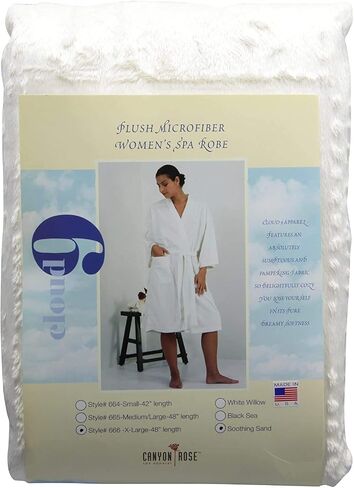 Cloud 9 Women's Plush Microfiber Full Length Spa Robe, Soothing Sand in Saudi Arabia