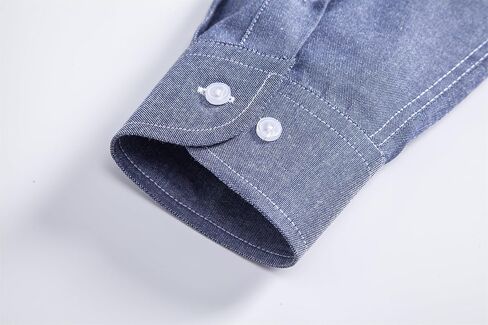DELCARINO Mens Oxford Shirts Long Sleeve Slim Fit Lightweight Casual Button Down Shirts with Pocket in Saudi Arabia