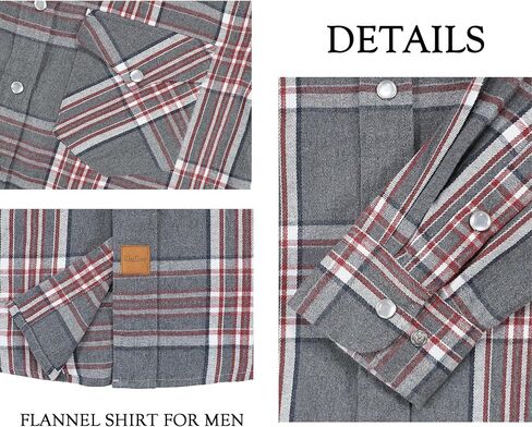 Westbro® Flannel Shirt for Men Western Shirts for Men Pearl Snap Cowboy Plaid Vintage Lightweight Mens Flannel Shirt in Saudi Arabia