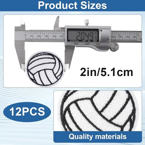8 PCS Volleyball Iron on Patch, White Black Volleyball Embroidered Patches for Jeans, Backpack, Hats, DIY Accessories - 2 inch in Saudi Arabia