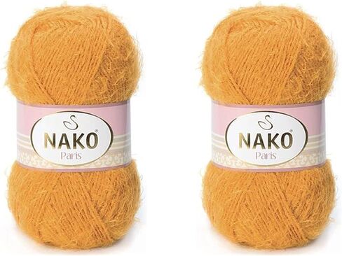 Generic مجموعة خيوط Nako Paris مكونة من كرتين، إجمالي 536 ياردة غزل تركي رقيق ناعم، غزل وشاح قبعة الشال، خيط كروشيه وحياكة، غزل كارديجان، غزل بلوفر (208-أبيض) in Kuwait