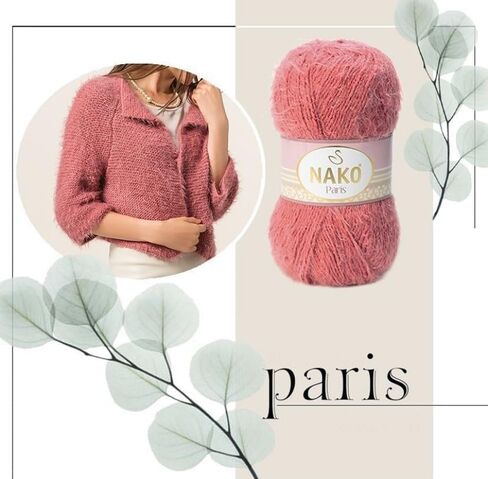 Generic مجموعة خيوط Nako Paris مكونة من كرتين، إجمالي 536 ياردة غزل تركي رقيق ناعم، غزل وشاح قبعة الشال، خيط كروشيه وحياكة، غزل كارديجان، غزل بلوفر (208-أبيض) in Kuwait