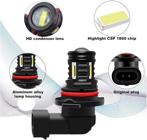 قطعتان من مصابيح الضباب LED H7، 6500 كيلو زينون أبيض فائق السطوع عالي الطاقة 80 وات CSP1860، مقاومة للماء IP68، سهلة التركيب والتشغيل متوافقة مع معظم موديلات السيارات in Saudi Arabia